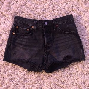 Black jean shorts